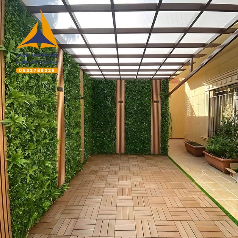 برجولات دمج حديد مع لكسان